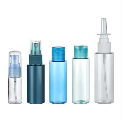 15ml 30ml 40ml 50ml 60ml Μπουκάλια πλαστικού PET με ψεκαστήρες αντλίας ή πλαστικά καπάκια