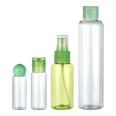 Προσαρμοσμένο μπουκάλι πλαστικού PET 25ml 30ml 80ml 200ml με ψεκαστήρα λεπτής ομίχλης και πλαστικό καπάκι