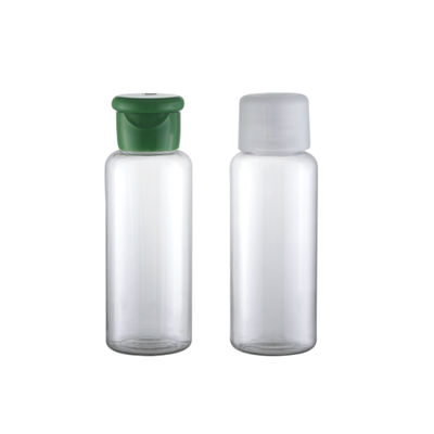Διαφανές κολάρο PETG 100ml Διαφανές πλαστικό μπουκάλι με προσαρμοσμένο χρώμα και καπάκι