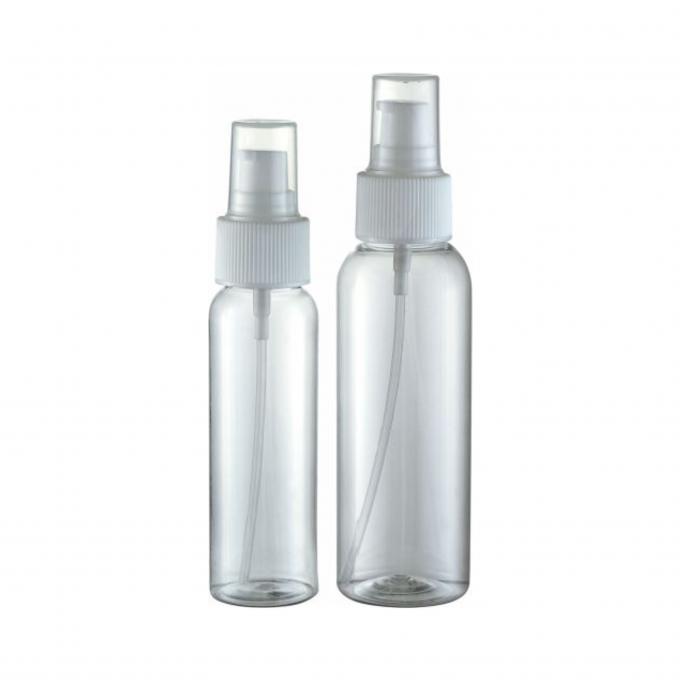 60 ml 120 ml στρογγυλή φιάλη αντλίας ψεκασμού 2 oz διαφανές πλαστικό PET φιάλη αντλίας ψεκασμού 0